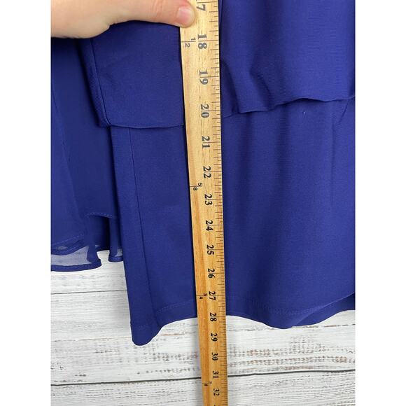 Laurie Felt Knit Top Woven Bell sleeves Sheer BLUE XXS Stretch Fairy Witchy - Picture 7 of 10